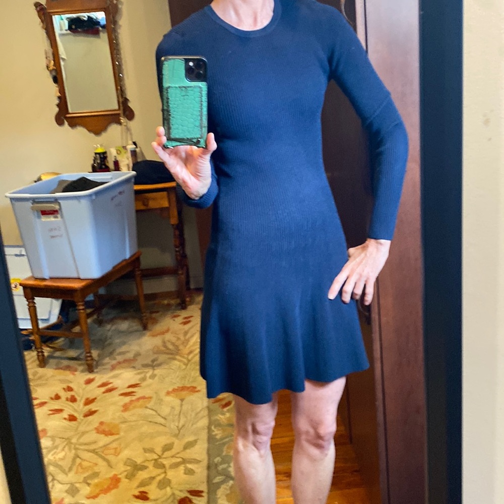 Autumn Cashmere navy ribbed dress